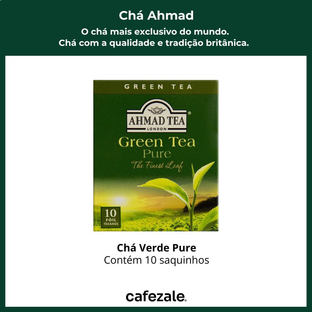 Miniatura Chá Inglês Ahmad Tea, 10 Saquinhos, Verde Pure, 10 Saquinhos