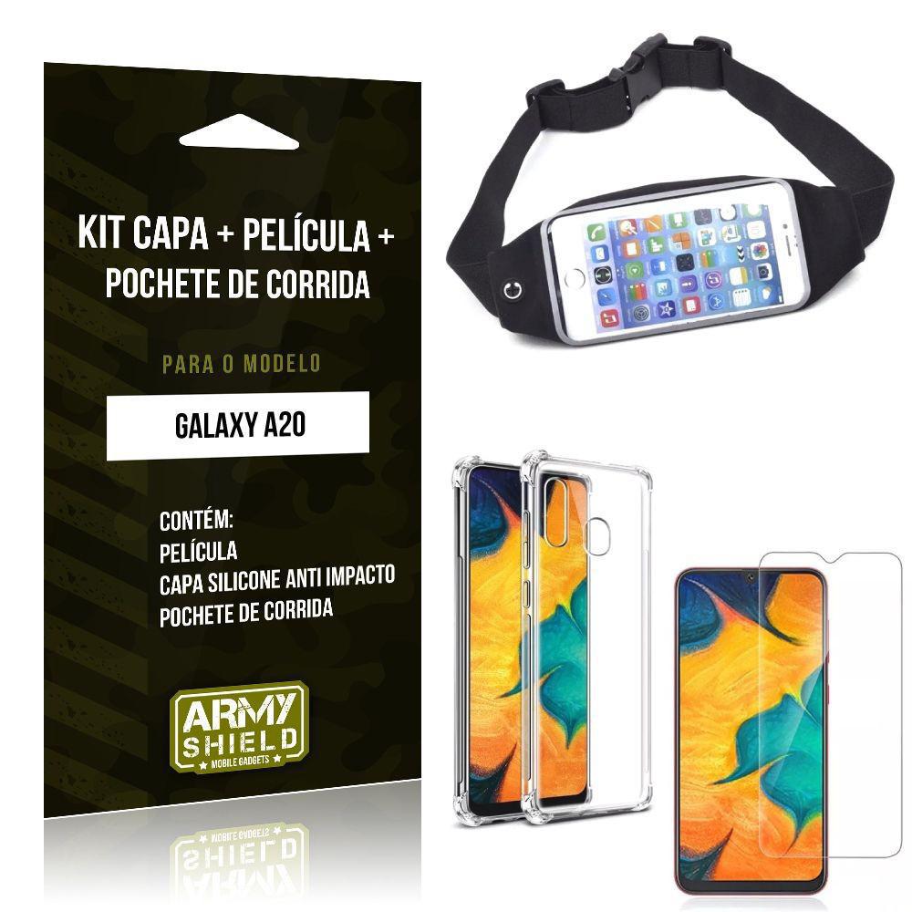 Miniatura Pochete Galaxy A20 Pochete Capa Anti Shock Película Vidro