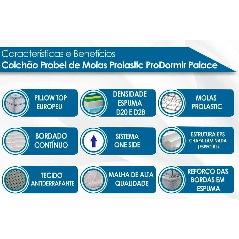 Miniatura Colchão Casal Molas Prolastic Palace Euro Pillow (138x188x24) - Probel