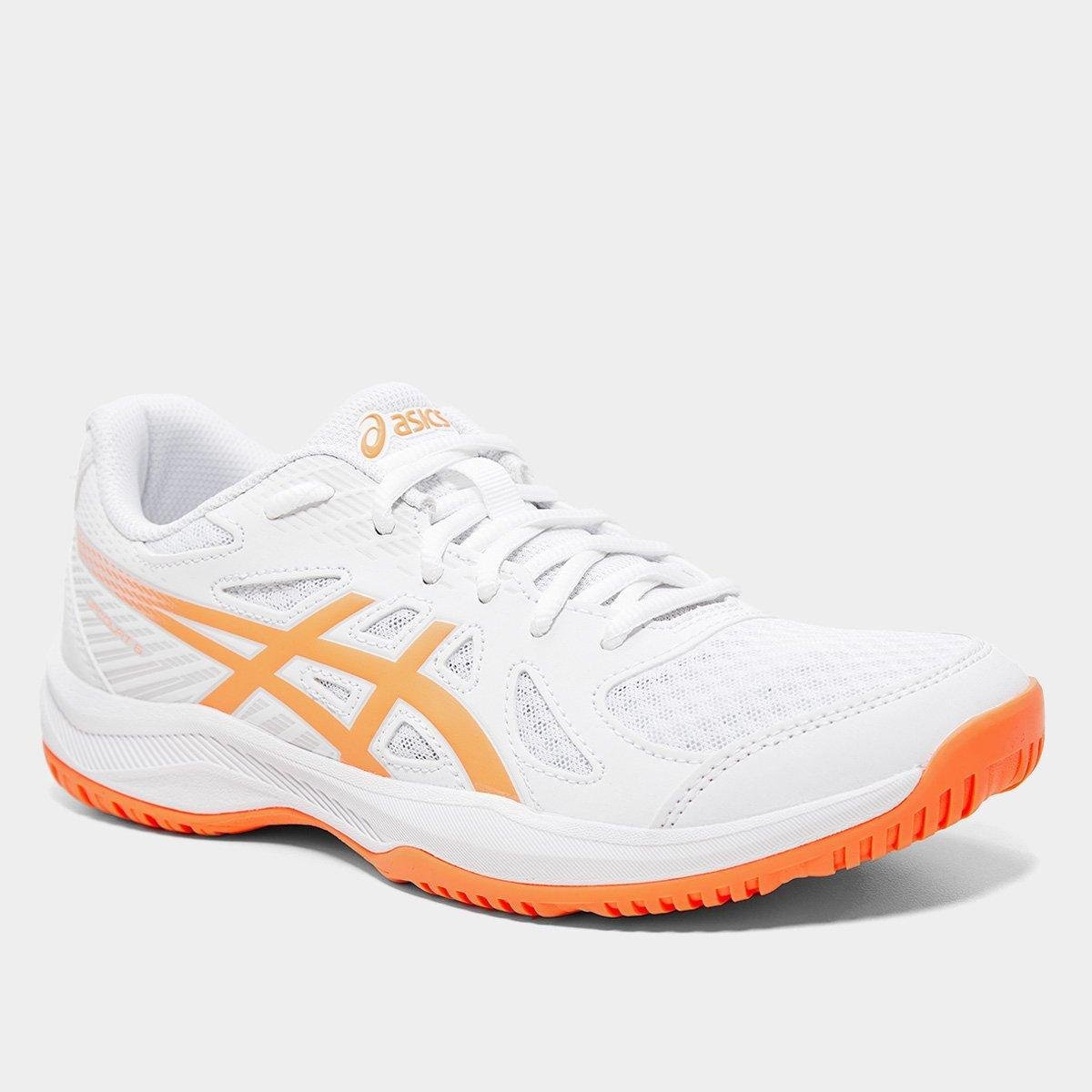 Miniatura Tênis Asics Upcourt 6 Feminino Branco+Laranja - 34