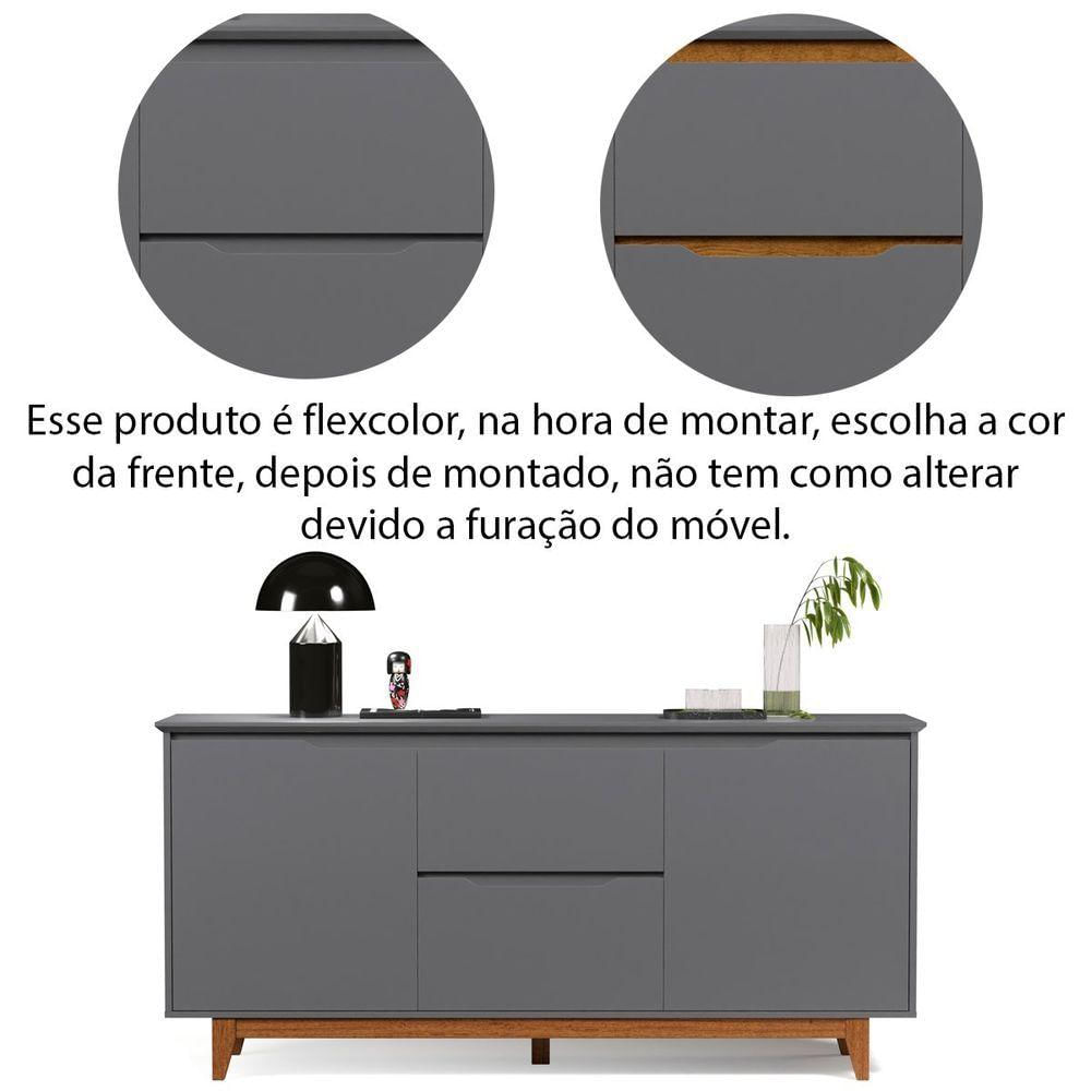 Miniatura Buffet Aparador 2 Portas E 2 Gavetas Flop Cinza