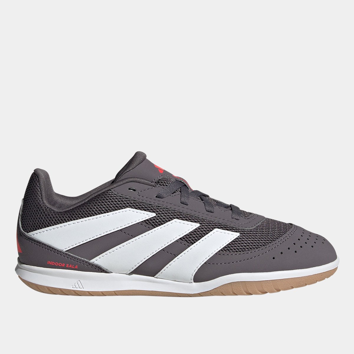 Miniatura Chuteira Futsal Infantil Adidas Predator Club Cinza+Branco - 26