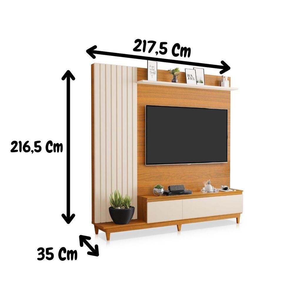 Miniatura Painel Tv Sala Quarto 65 Polegadas Ripado Jakarta Mdf