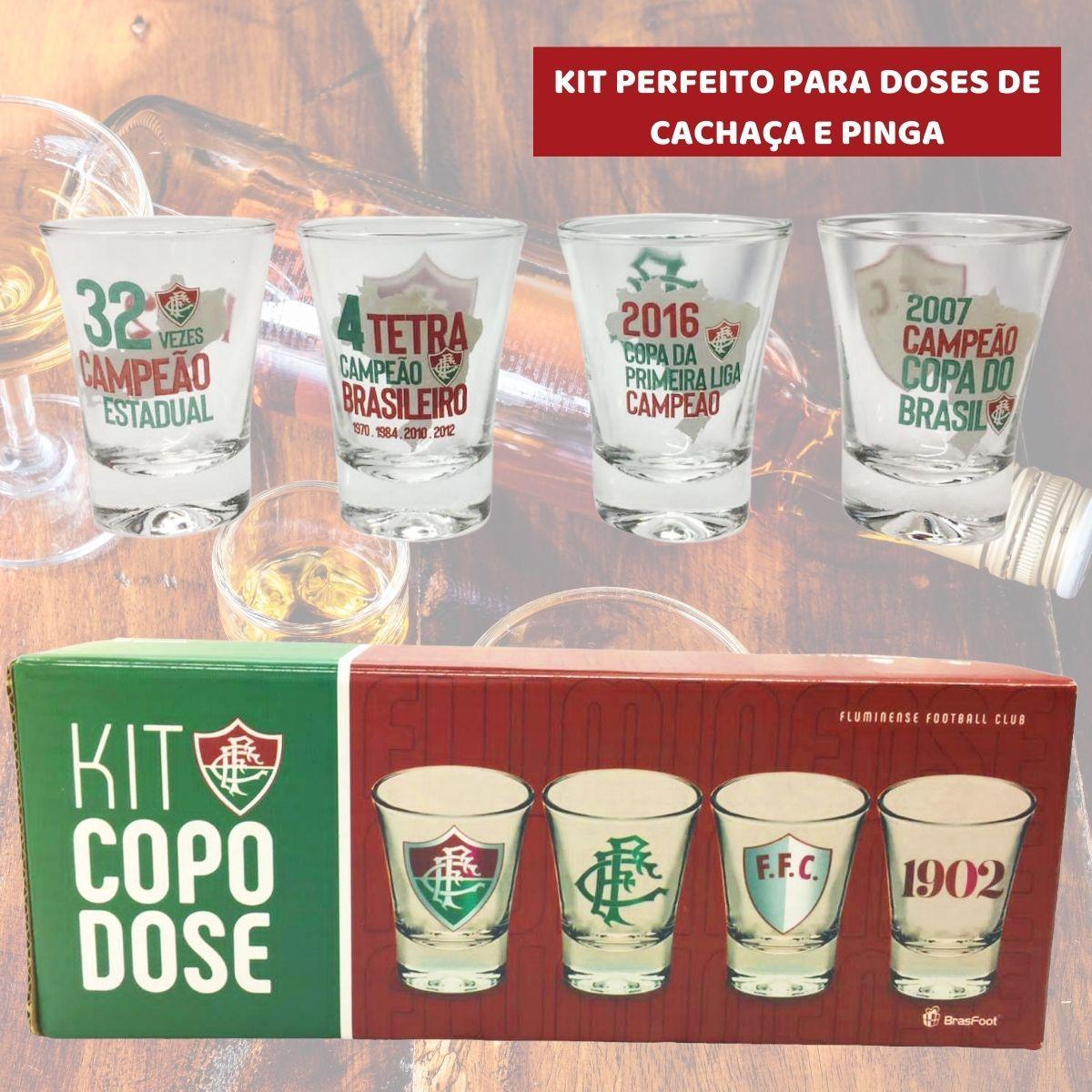 Miniatura Kit 8Un Copo Dose Shot 60Ml Pinga Cachaça Time Fluminense