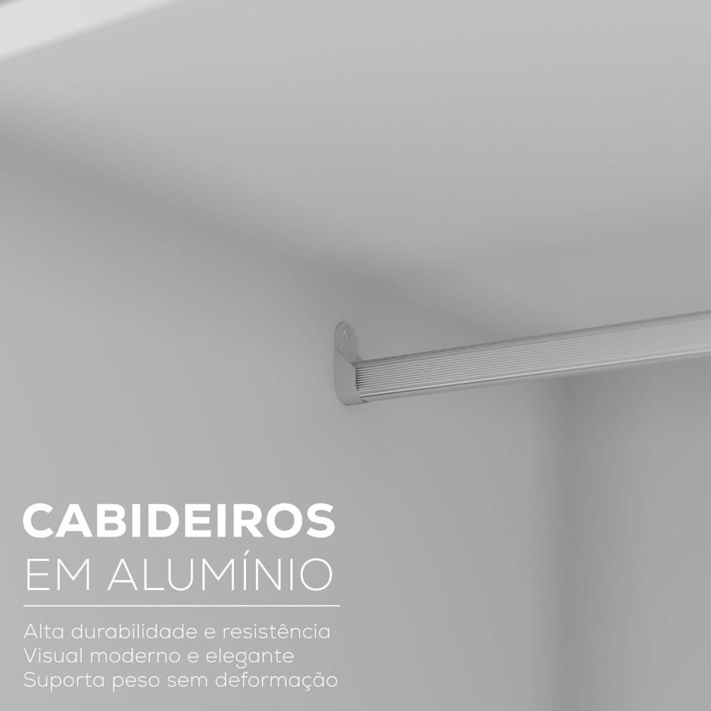 Closet Casal 100% Mdf Bp 237cm 3 Gavetas Monreale Branco
