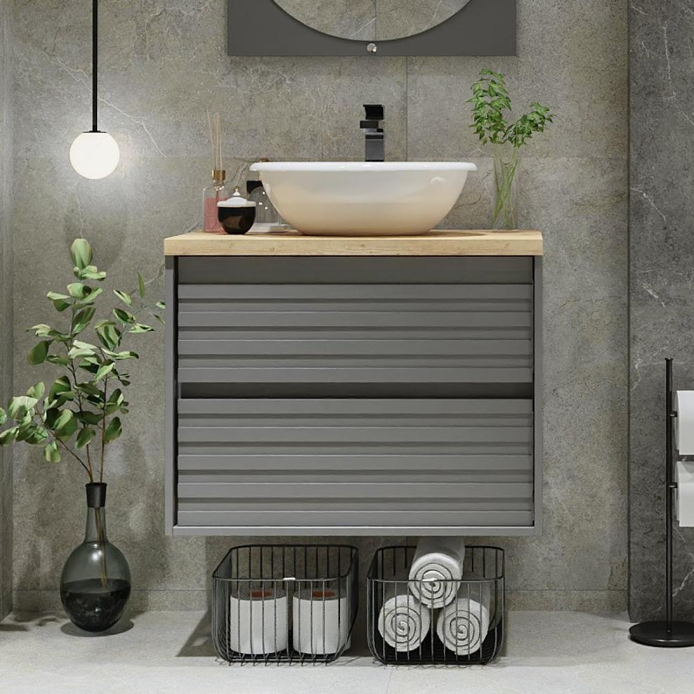 Miniatura Gabinete para Banheiro 70cm Jade Darabas Agardi Cinza