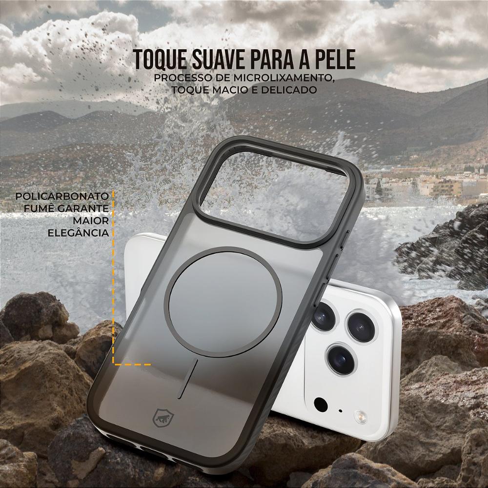 Miniatura Capa case capinha para iPhone 17 - Magsafe Wave Fumê - Preta - Gshield