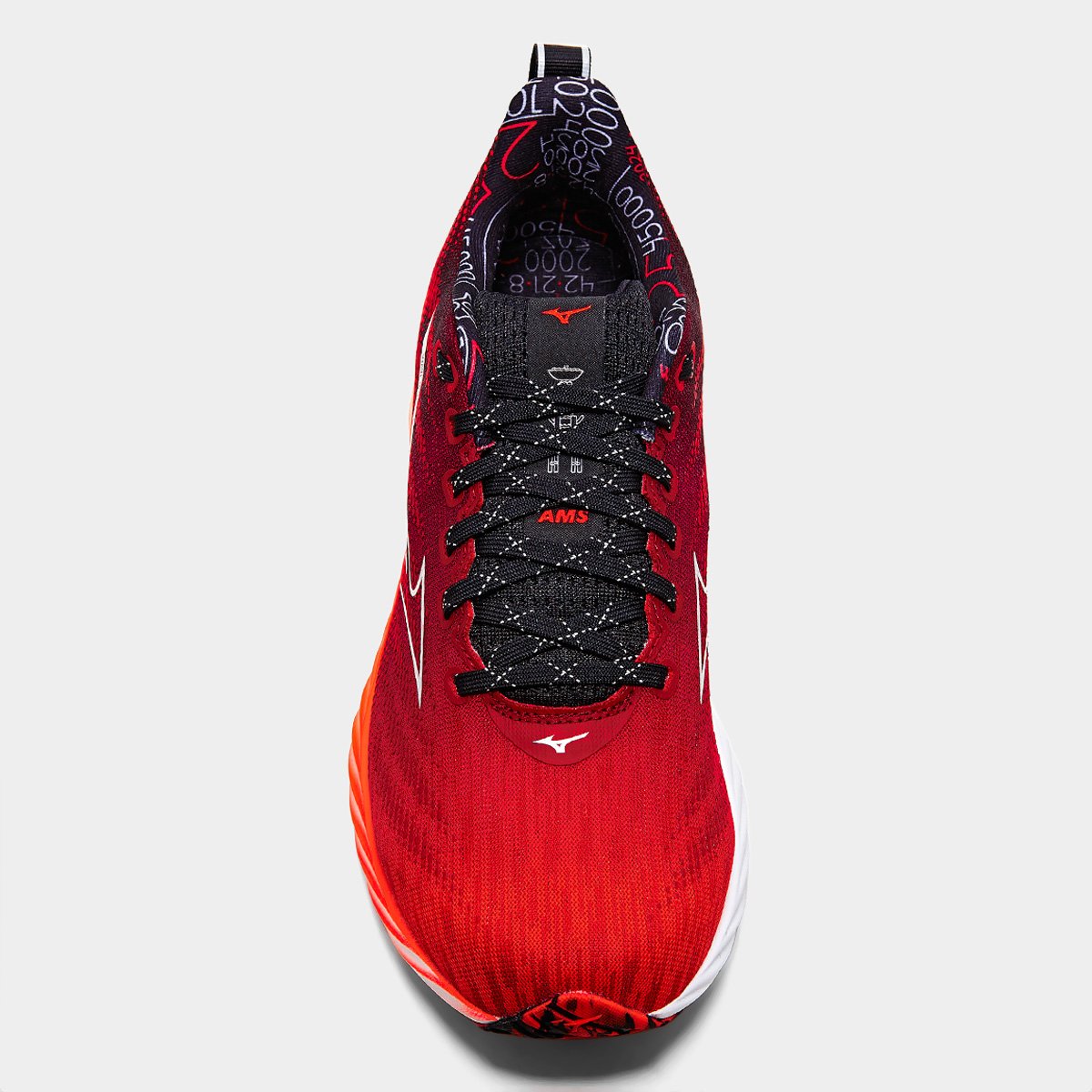 Miniatura Tênis Mizuno Wave Rider 28 AMS Feminino Vermelho+Laranja - 35