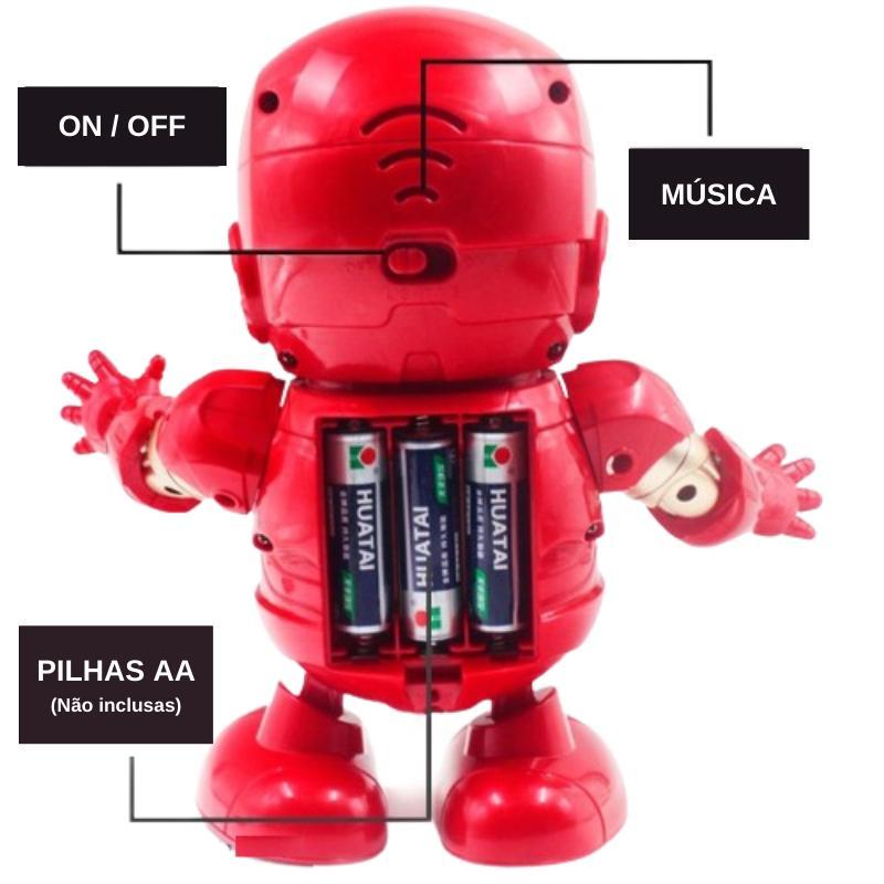 Miniatura Robô Brinquedo Dançante Homem Ferro Herói Dançarino Boneco