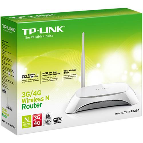 Miniatura Roteador Wireless 3G 150Mbps TL-MR3220 - TP-Link Homologação: 149822010251
