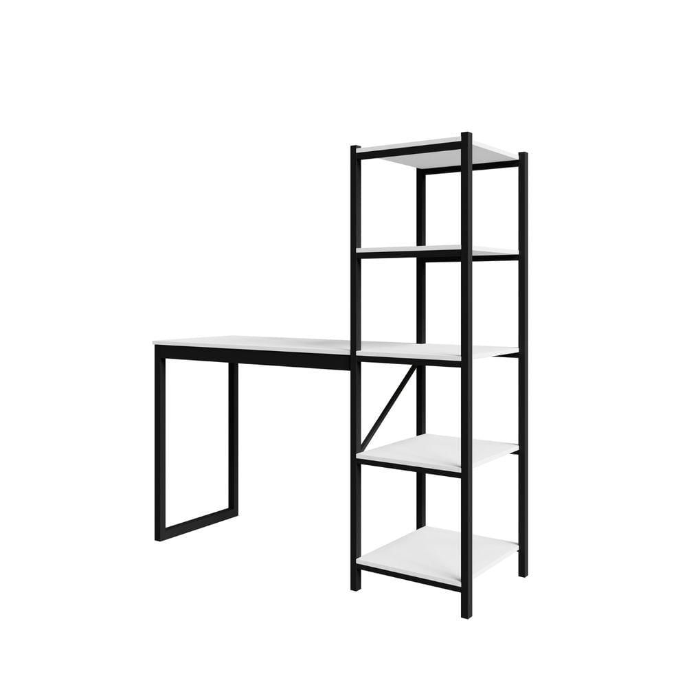 Miniatura Home Office Fit Com Prateleira Preto Branco 5