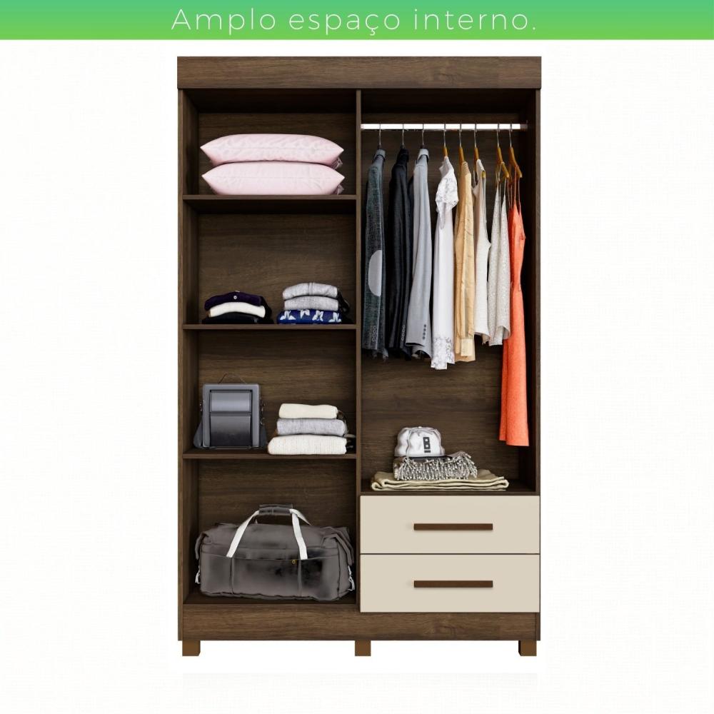 Guarda-roupa Copacabana New 4 Portas Imbuia/Off White