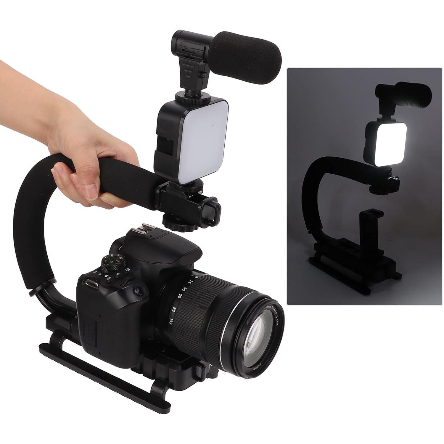 Miniatura Suporte Estabilizador Com Microfone Led De Celular Telefone
