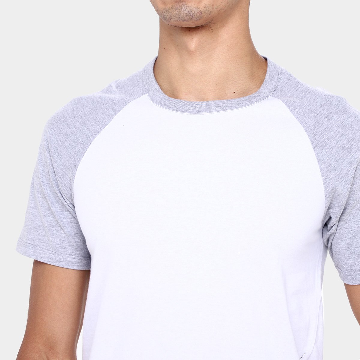 Miniatura Kit Camiseta Básicos Raglan 2 Peças Masculina Branco+Verde - M