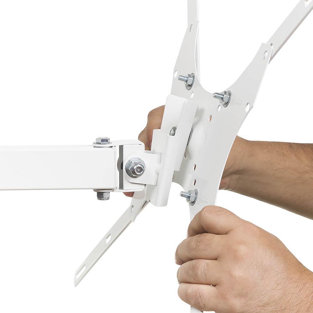 Miniatura Kit Suporte Tv Tri Articulado 28 43 Suporte Receptor Branco