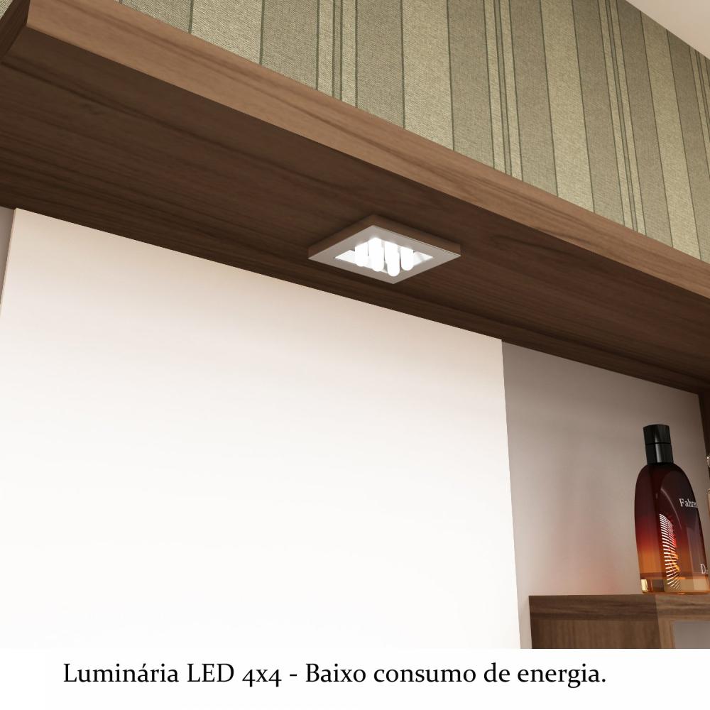 Gabinete para Banheiro 70cm com Cuba e Espelheira Veneza Móveis Bosi Nogal/Branco