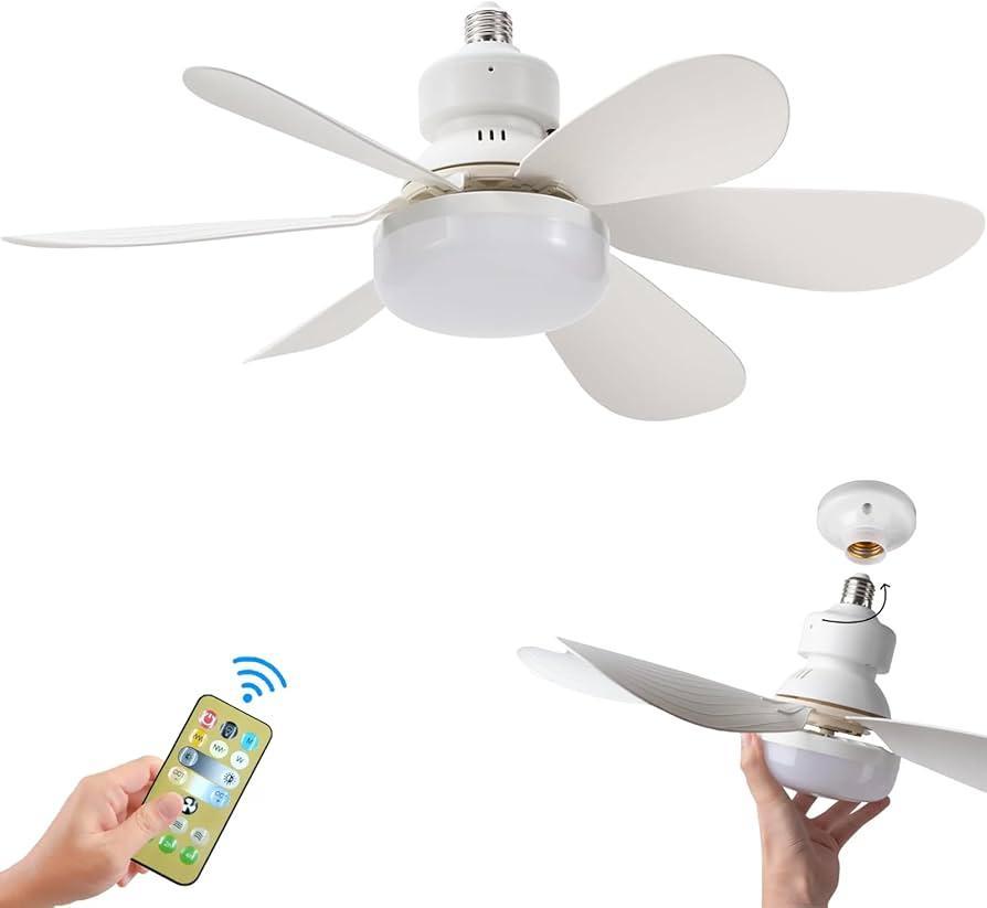 Super Ventilador Teto Bocal E27 Luminária Led Mais Controle