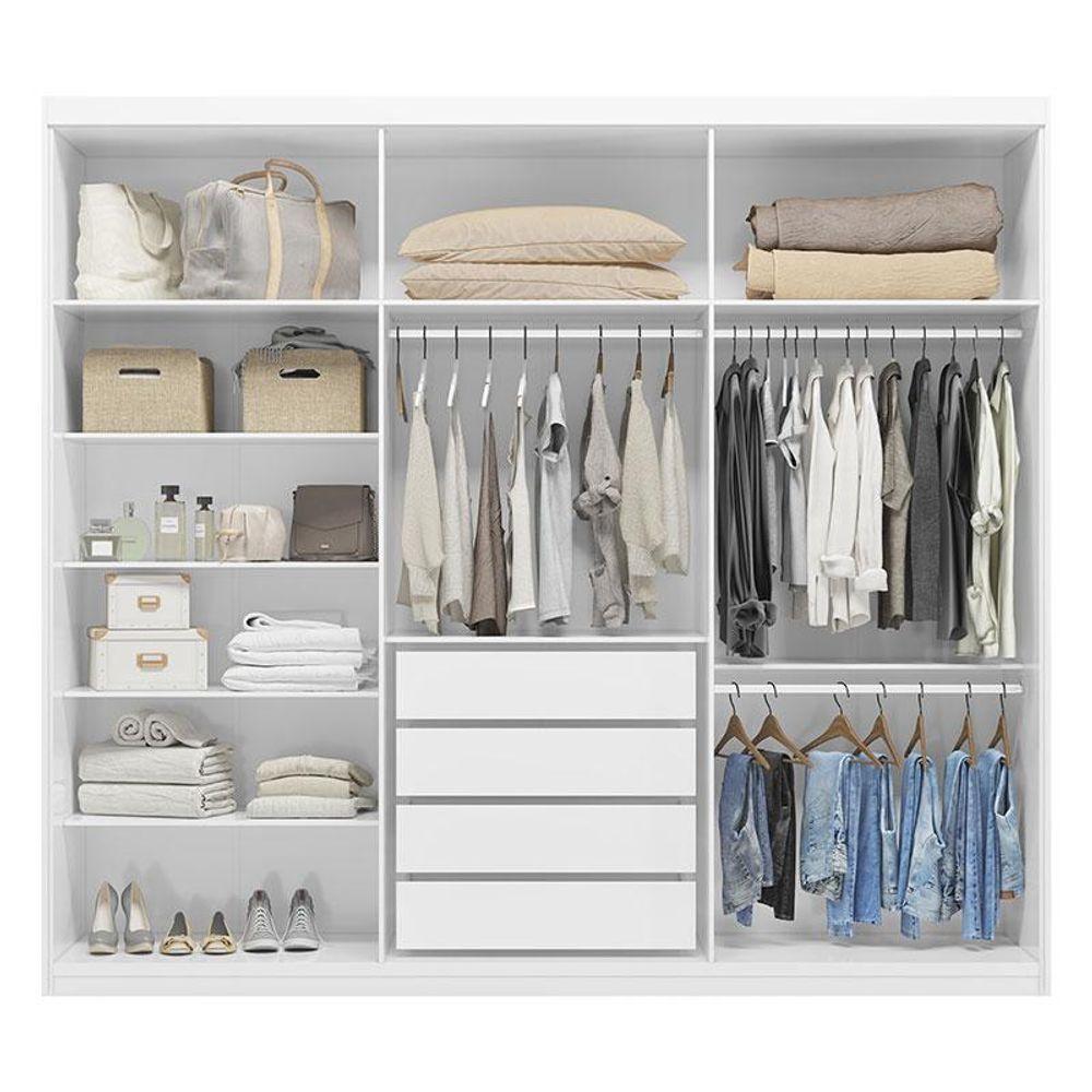 Miniatura Guarda Roupa Casal Ambiente Venice 62780 Branco Brilho - Demóbile