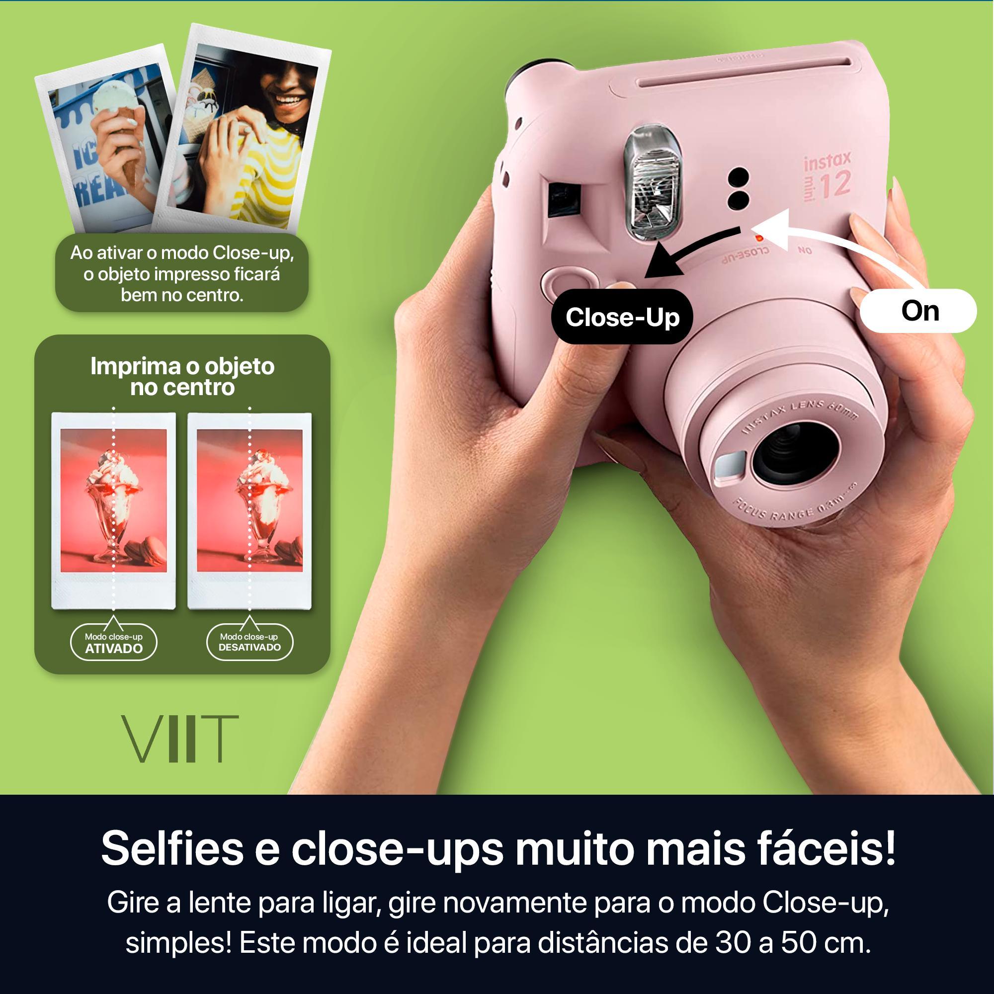 Câmera Instantânea Fujifilm Instax Mini 12 Rosa Gloss