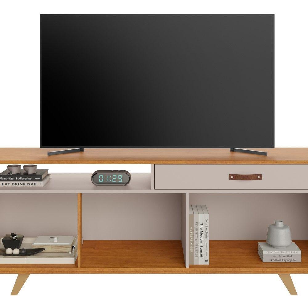 Miniatura Rack Para Tv Até 65 Polegadas Impar Jcm Movelaria Cinamomo/Off White