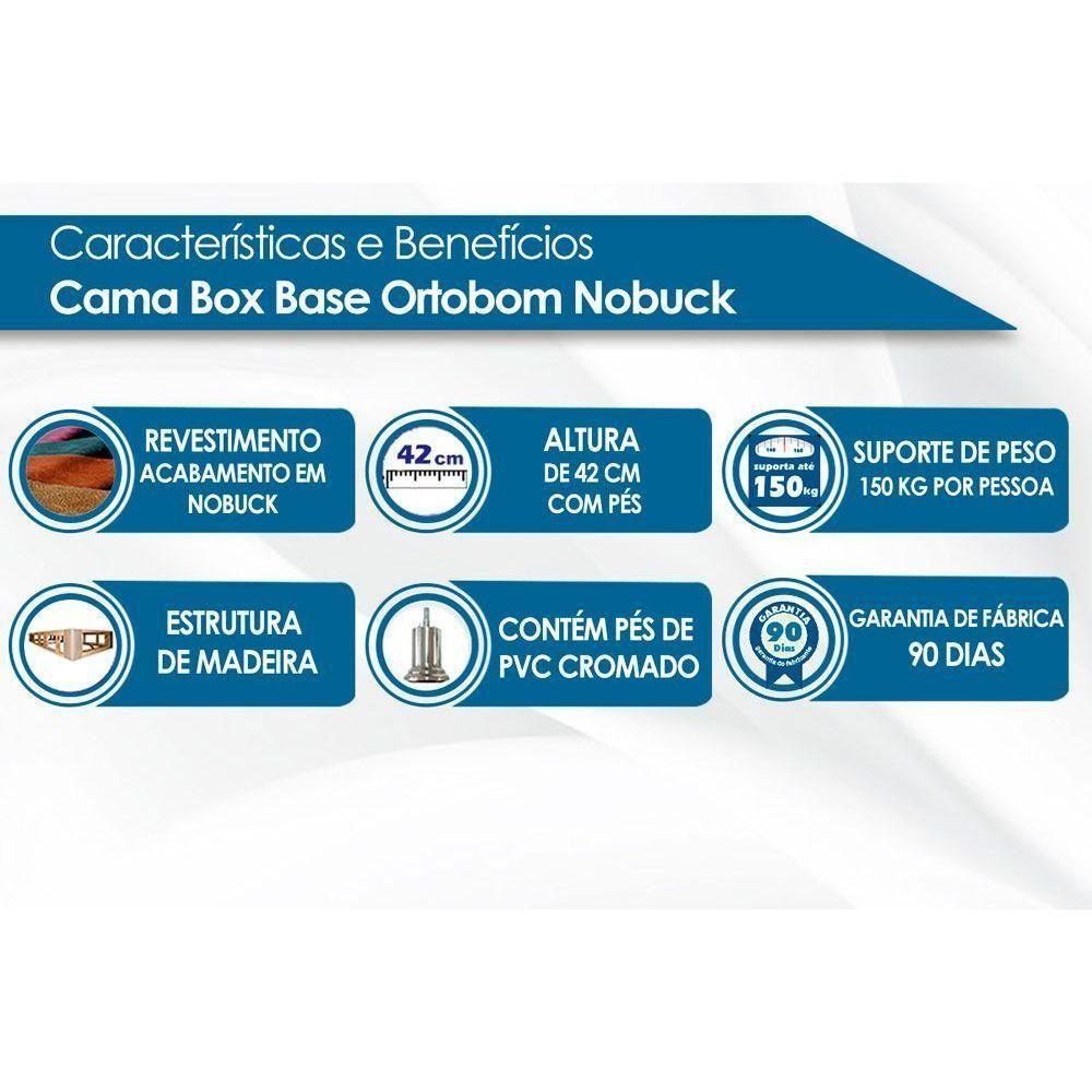 Miniatura Cama Box Base Queen Universal Suede Black (158x198x30) - Ortobom