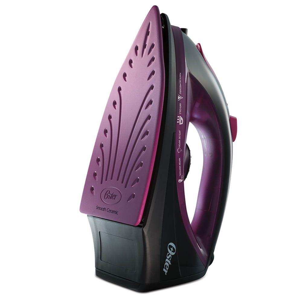 Miniatura Ferro De Passar A Vapor Oster Cerâmica Preto E Roxo 220V