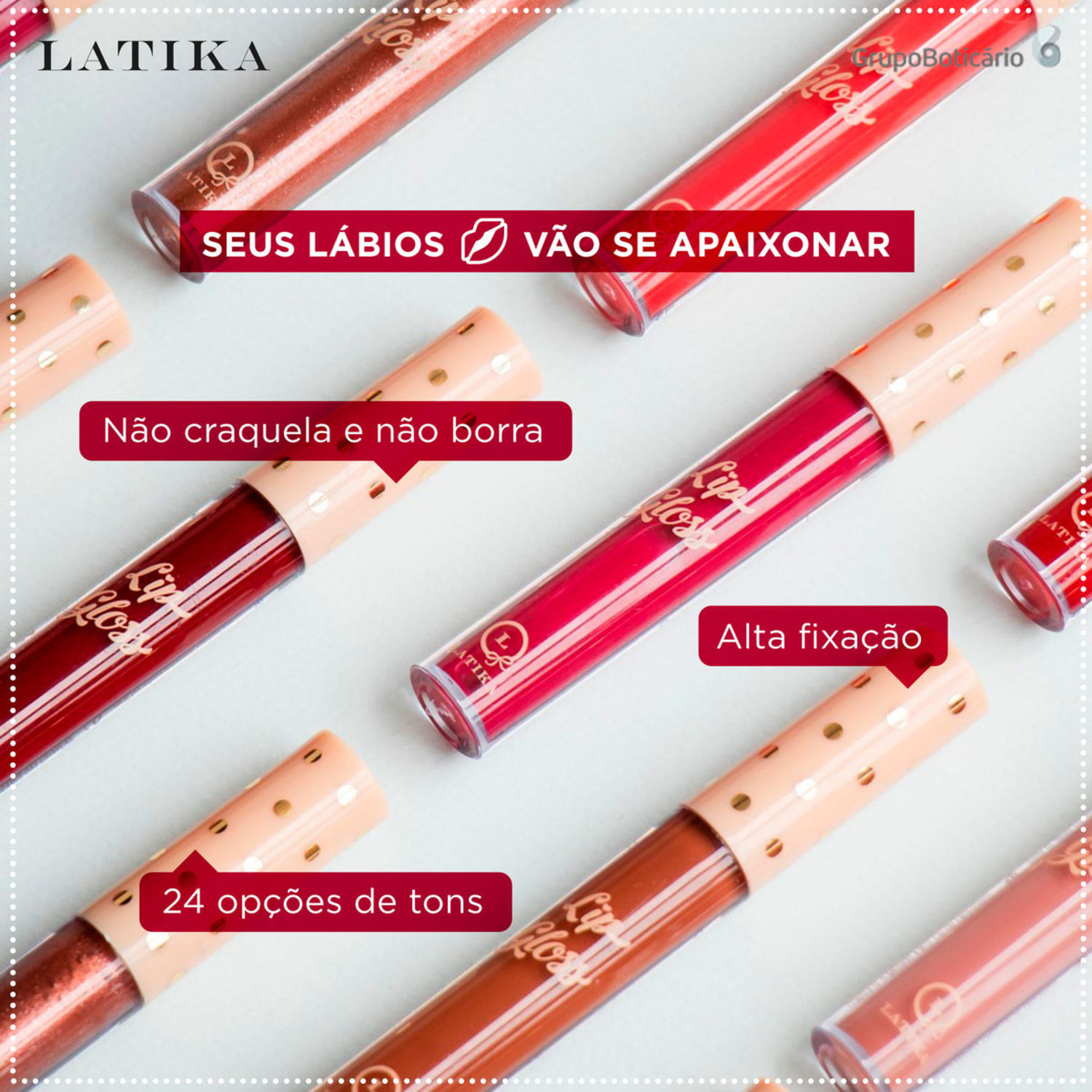Miniatura Latika Lip Matte Nude Nº 33 - Batom Líquido 4ml Blz