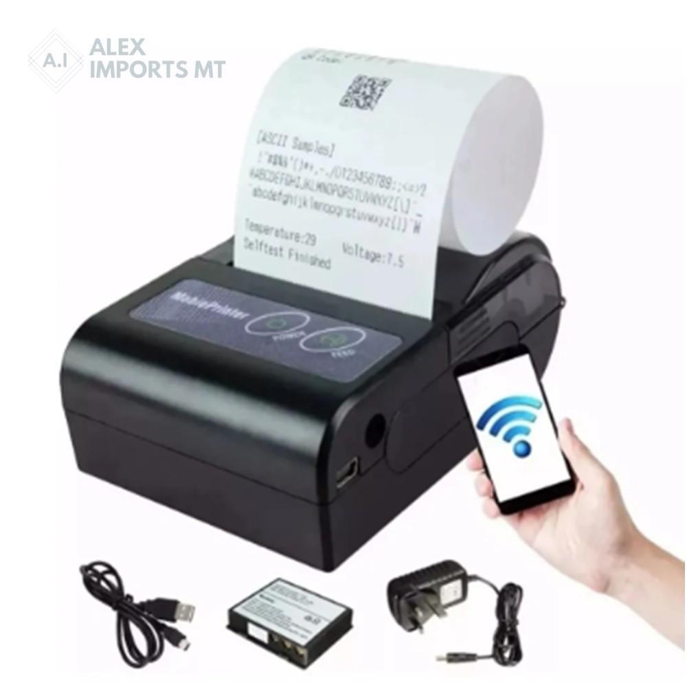Miniatura Mini Impressora Térmica Bluetooth 58 Mm Sem Fio Recarregável