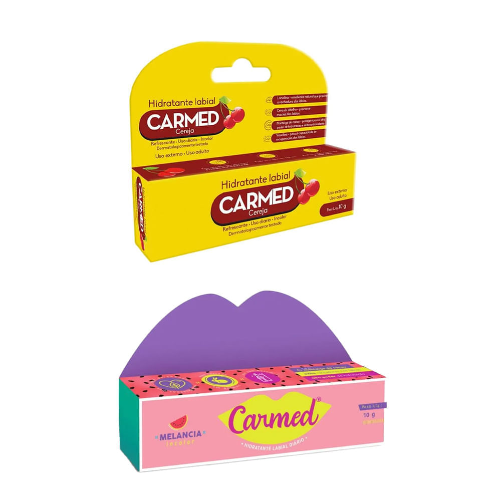Miniatura Kit 2 - Hidratante Labial Carmed Sabor Melancia e Cereja 10g cada