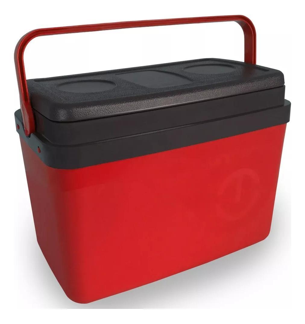 Miniatura Caixa Térmica Cooler Com Alça 30 Litros 45 Latas Vermelha