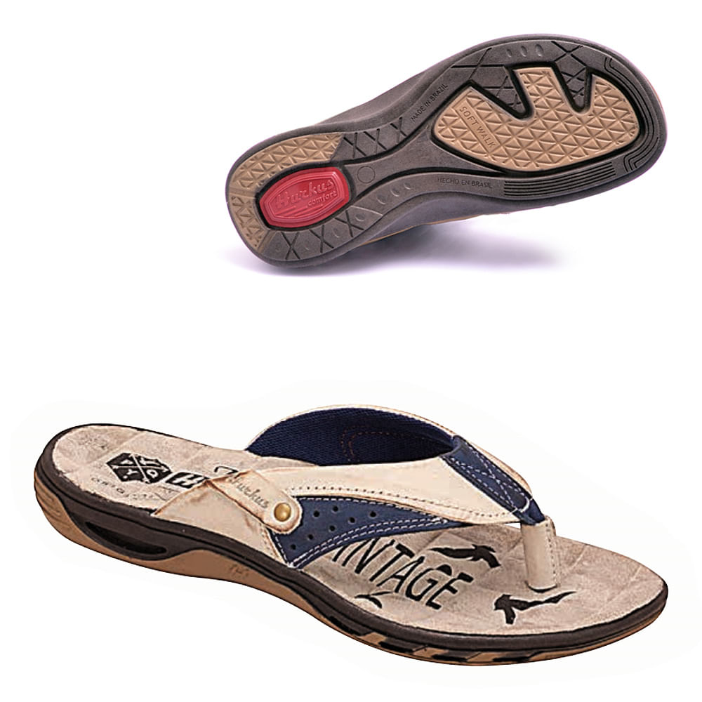 Miniatura Sandalia papete chinelo adulto masculino couro 9062-80-85
