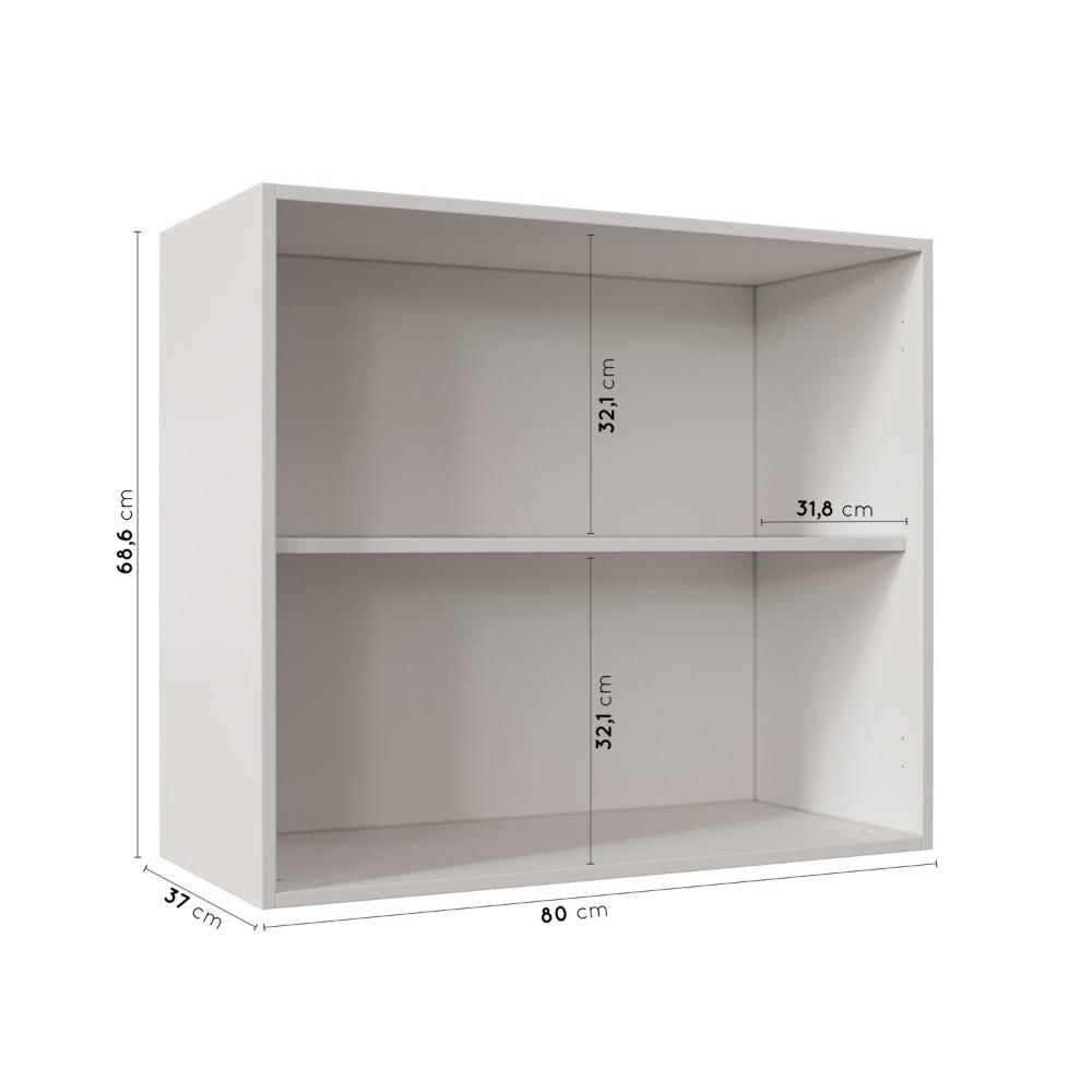 Miniatura Armário Aéreo 2 Portas 80cm Arizona CabeCasa MadeiraMadeira Branco/Cinza Claro