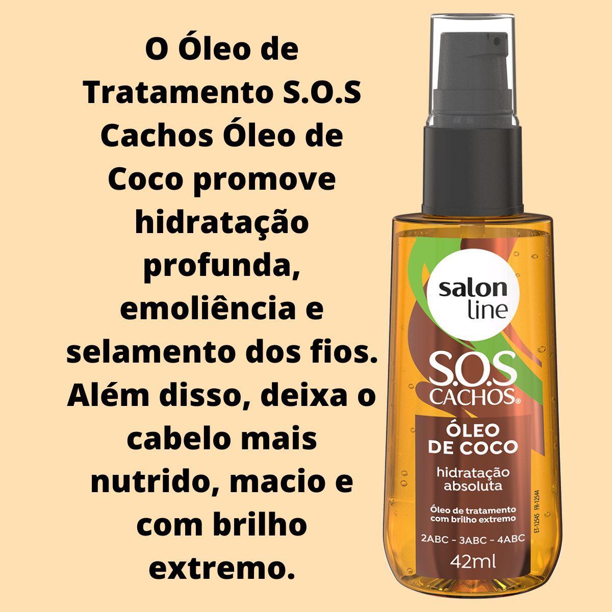 Miniatura Kit Salon Line Rícino Queratina Sos Cachos Com Óleo De Coco