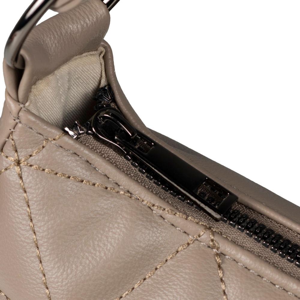 Bolsa Feminina Pequena Baguette Matelassê Fendi Cinza - P