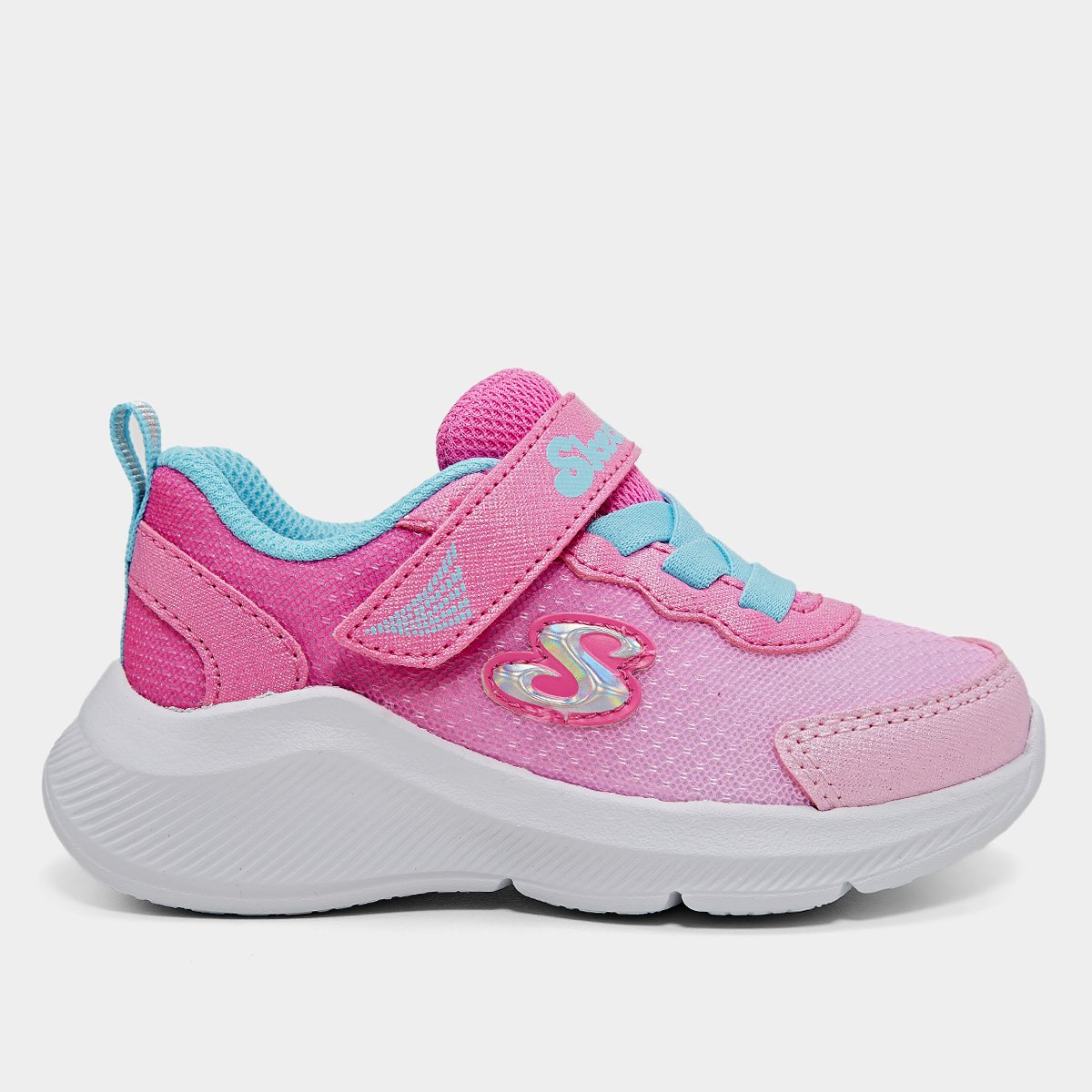 Miniatura Tênis Infantil Skechers Menina Rosa+Azul - 21