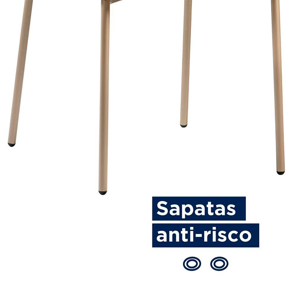 Kit 2 Cadeiras Sala de Jantar Couro Sintético Design aço Carbono Lavinia Marrom/Champanhe