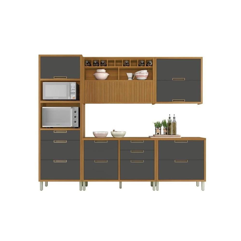 Miniatura Cozinha Nesher Imperatriz ( Balcões Aéreos+ Torre Quente) Freijo/grafiteNesher