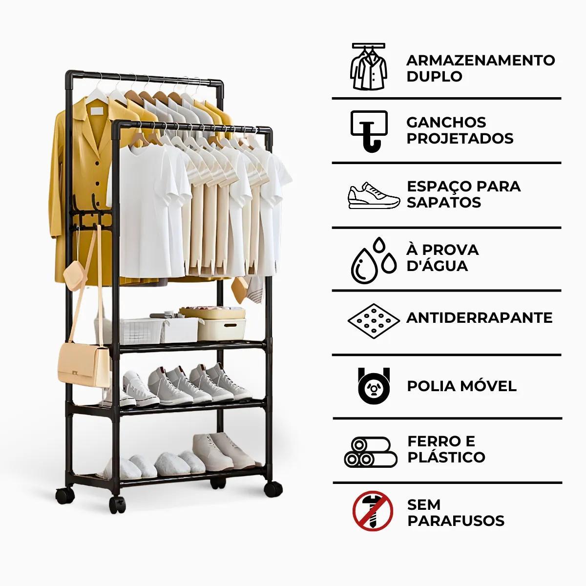 Miniatura Arara Cabideiro Duplo Organizador