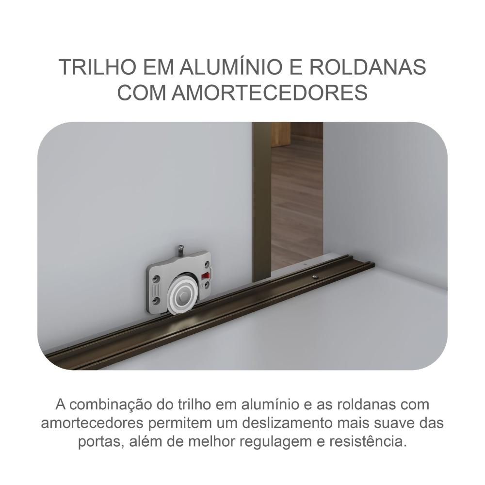 Guarda Roupa Casal MDF Vegas 3Pts 6Gav Guarda Roupa Casal 3 Portas 6 Gavetas Vegas Branco