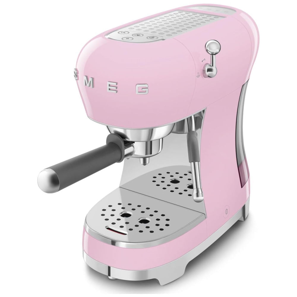 Miniatura Cafeteira Smeg com Vaporizador, 15 Bar de Pressão, Filtro Inox, Aquecedor de Xícaras, Controles Simples - Prepare Cafés Incríveis!