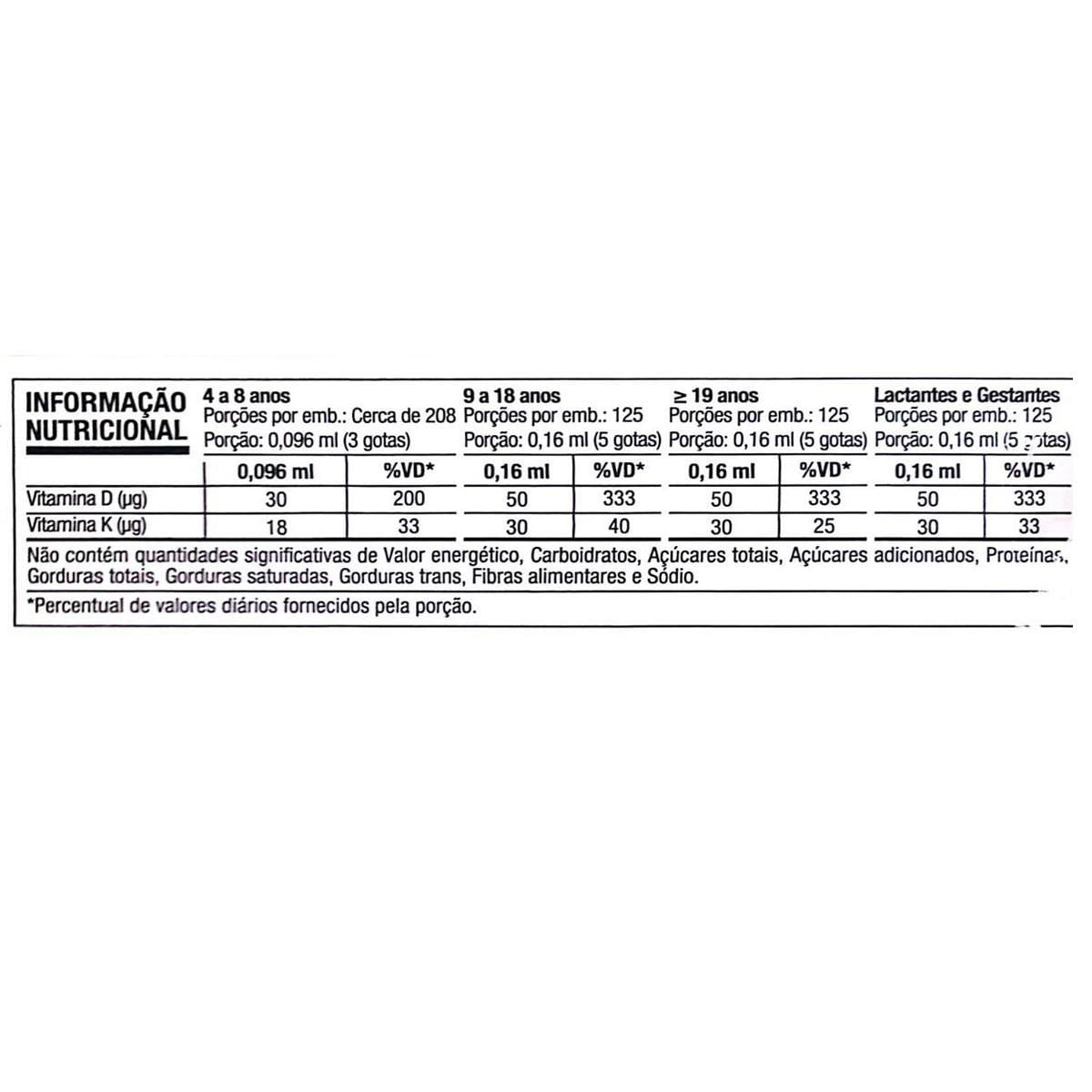 Miniatura Vitamina D3 + K2 Sabor Limão 20Ml Dux Nutrition