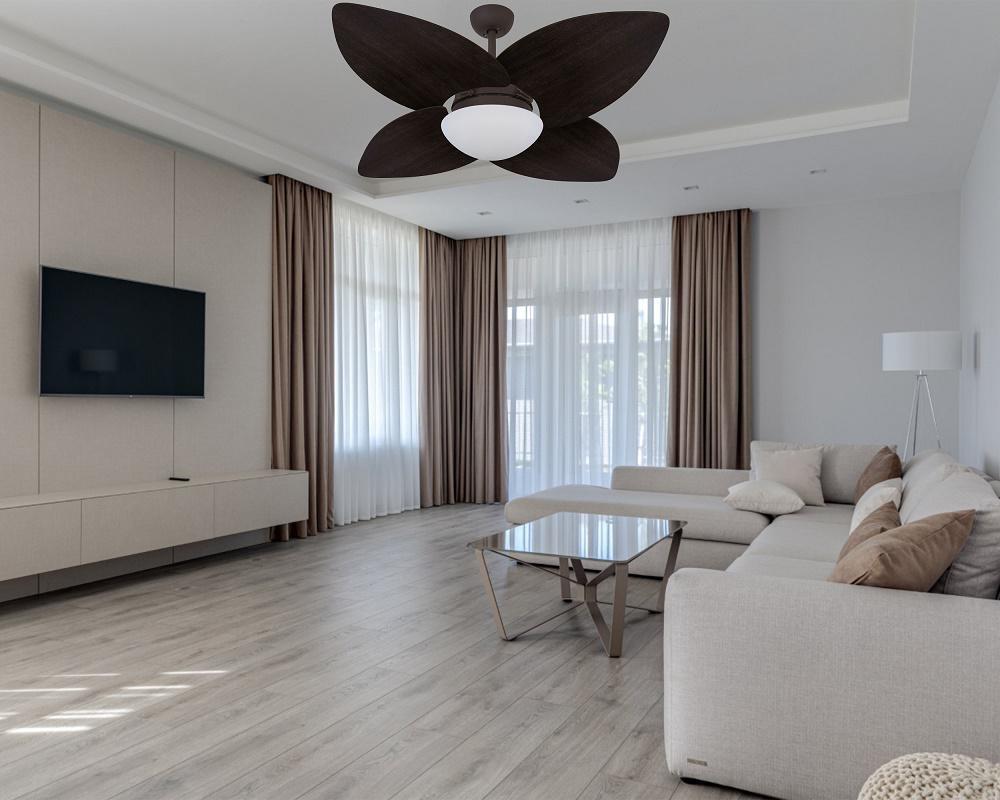 Miniatura Ventilador De Teto Vd42 Dunamis 4 Pás Tabaco 220V