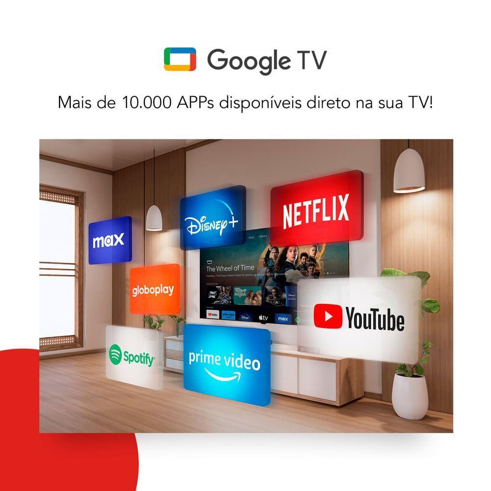 Smart TV Aiwa 65” Google TV 4K Comando de Voz Dolby Vision & Atmos AWS-TV-65-BL-01-G