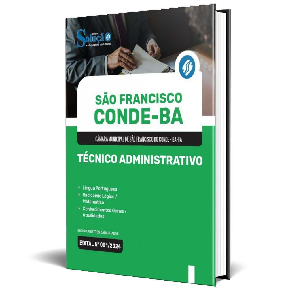 Miniatura Apostila Câmara São Francisco Do Conde Ba 2024 Técnico