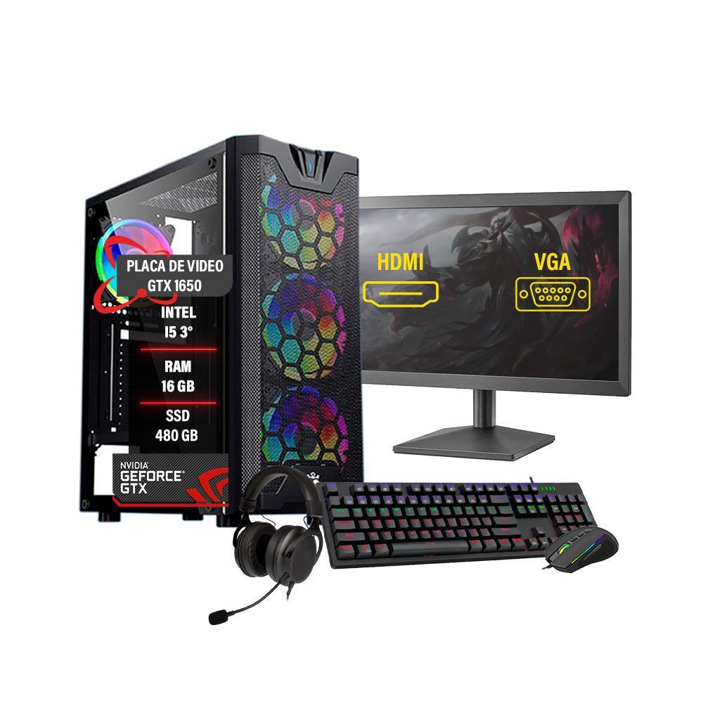 Miniatura Pc Gamer Completo I5 3º Gtx 1650 Memória Ram 16Gb Ssd 480Gb