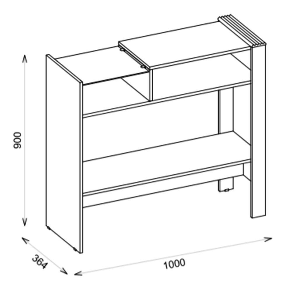 Miniatura Aparador Com 2 Prateleiras Mênfis Off White/buriti - Caemmun