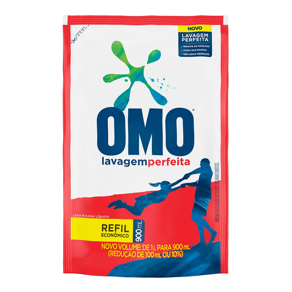 Miniatura Sabão Líquido OMO Lavagem Perfeita Refil 900ml
