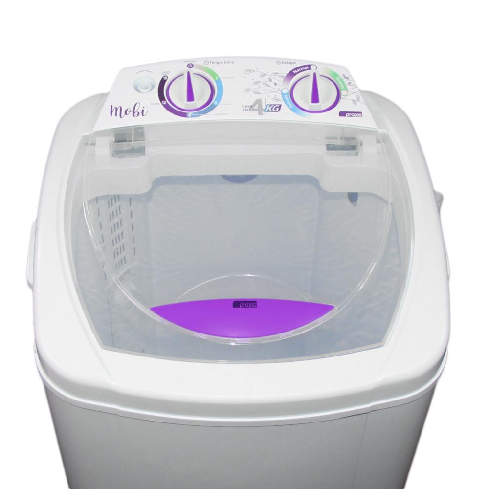 Miniatura Máquina de Lavar Roupas 4kg 220V Mobi Praxis Grifit Branco