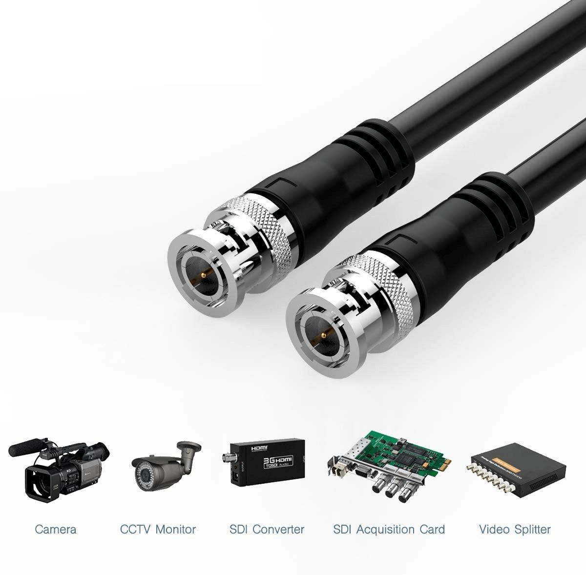 Miniatura Cabo Coaxial De Vídeo Sdi/Bnc X Sdi/Bnc 3G Hd 75 Ohm 1 Metro