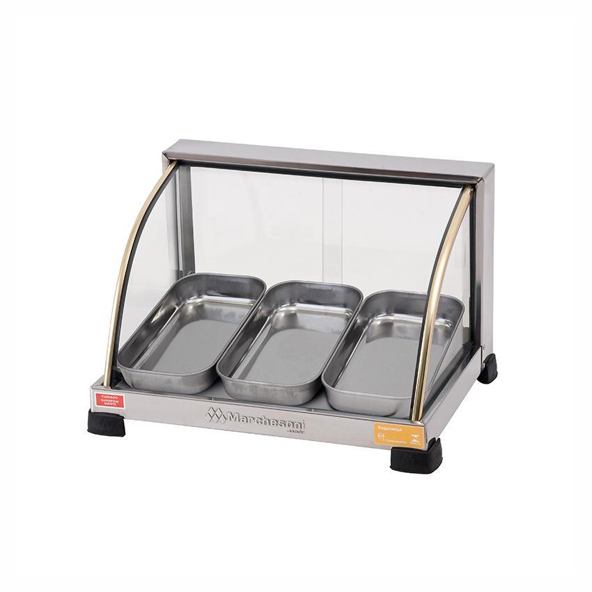 Miniatura Estufa Para Salgados Ouro 220V 3 Bandejas Curva Marchesoni